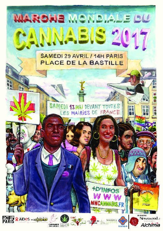 16 edición de la Marcha Mundial del Cannabis 2017 en París