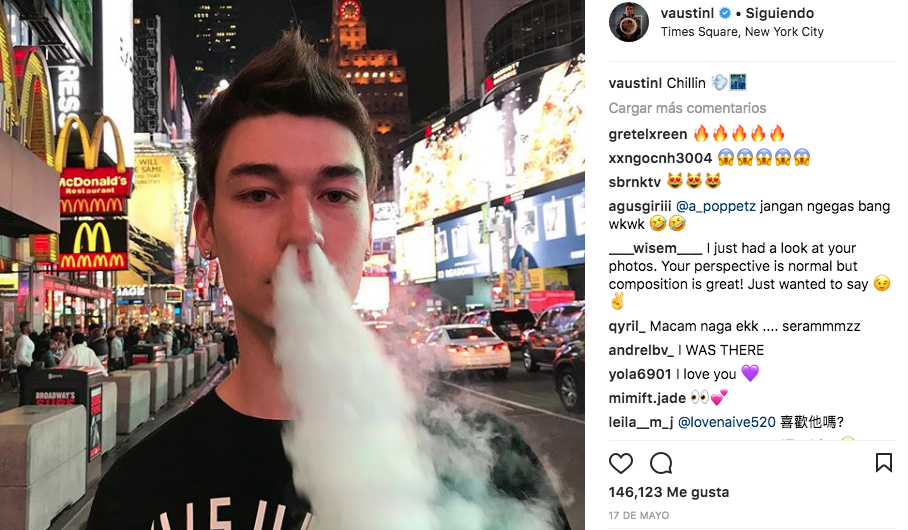 The vaping god, cannabis notebooks and Broccoli Mag; Instagram stories