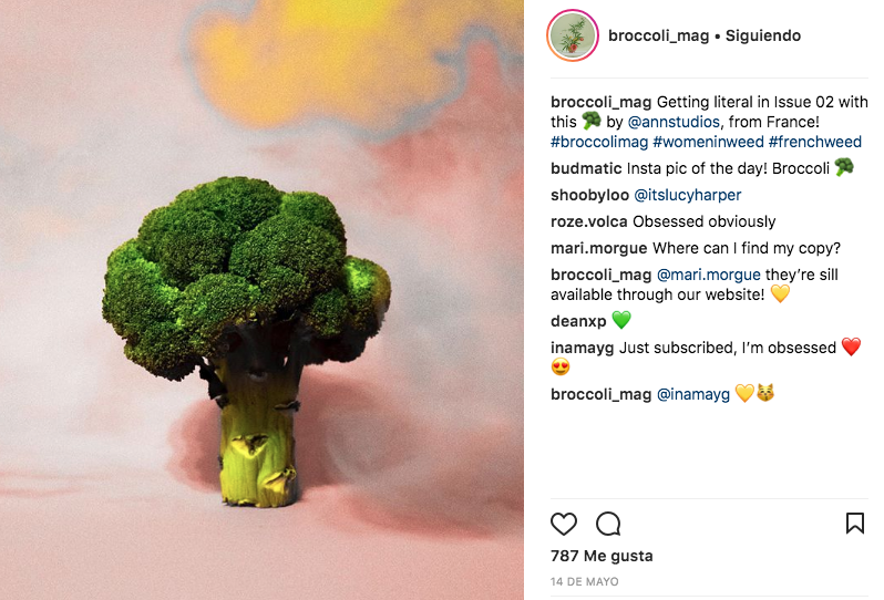 El dios del vapeo, cuadernos cannábicos y Broccoli Mag, historias de Instagram